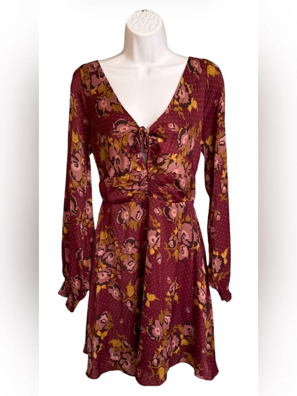 Free People Morning Light Mini Dress Size 8 Purple Floral NWT Flaw